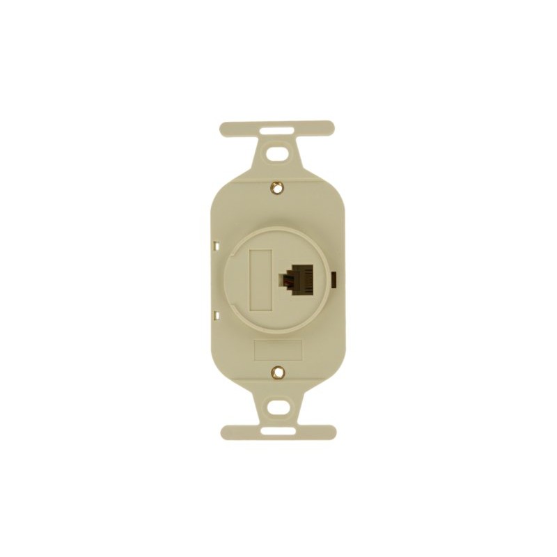 Leviton Round Telephone Wall Plate Insert, 41054-IDD, Ivory