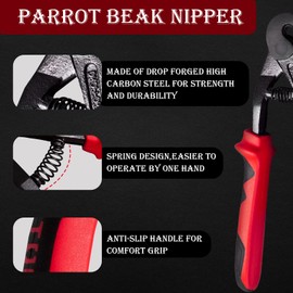 LEONTOOL Parrot Beak Nippers 7.5 Inch Glass Mosaic Trimmer Tile Mosaic Trimmer Nipper Cutter Pliers Mosaic Tile Cutter with Comfortable Handle