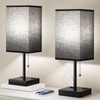 Plus Black Bedside Table Lamps Set of 2 - Bedroom