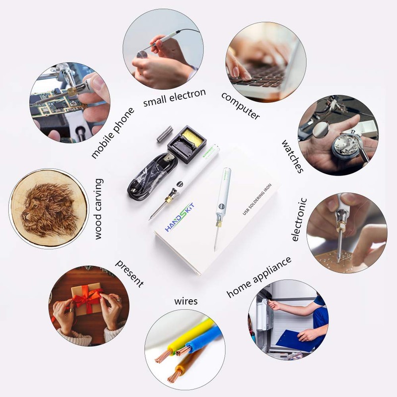 Soldering Iron Kit, HANDSKIT 8W Soldering Iron Welding Tools with