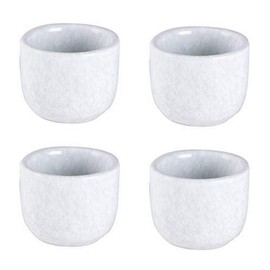 Happy Sales, Set of 4 Perfect Ceramic Sake Cups 2 fl oz Japanese Restaurant Supply (White)