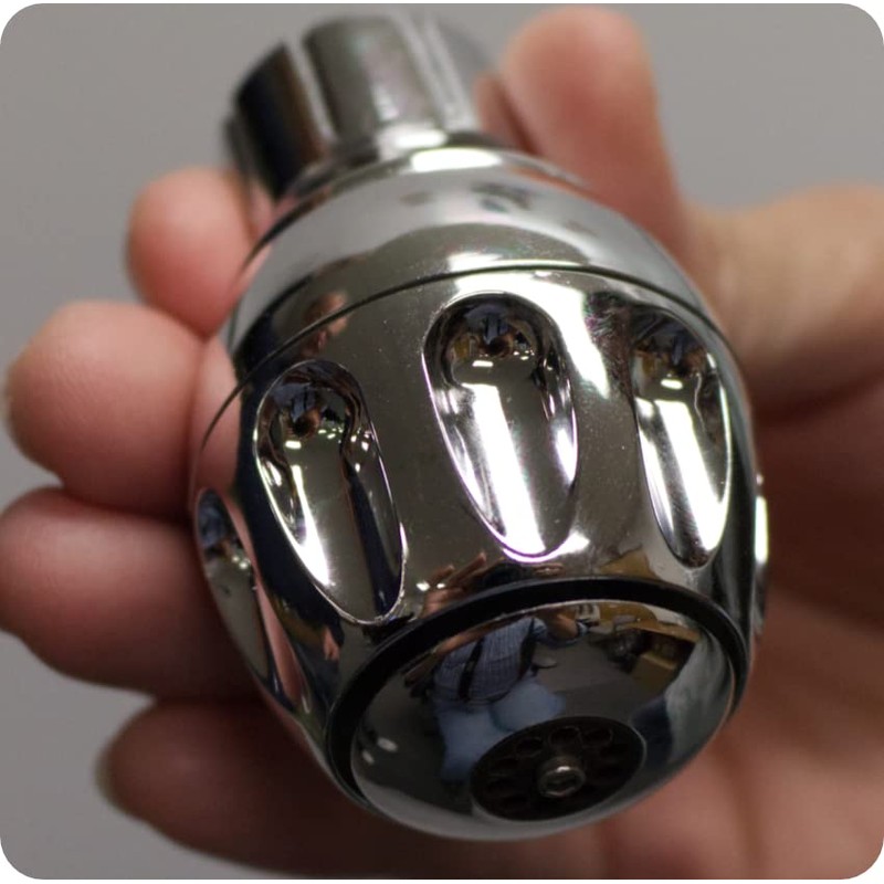 Eco Spin, Polished Chrome High-Pressure Shower Head. Box Contains 2