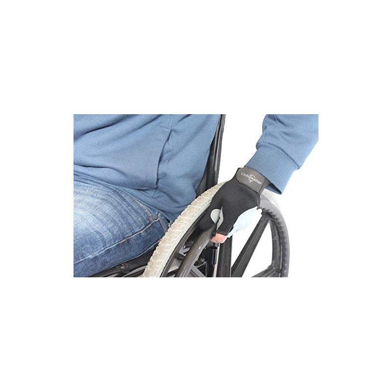Globaleather Globaleather Gel Pad Lite Wheelchair Gloves - Navy (X
