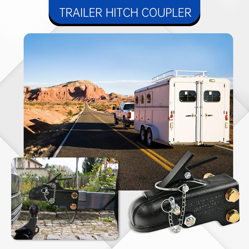 2-5/16" Adjustable Trailer Coupler, 15000LBS Capacity Heavy Duty Channel-Mount Cast