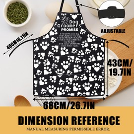 AKTAP Dog Groomers Promise Waterproof Apron with 2 Pockets Dog Grooming Salon Gifts Dog Parlour Bib for Grooming Bathing (Dog Groomers Apron)