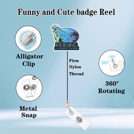 Nursing is A Walk in The Park Dinosaur Badge Reel Retractable for Nurse, Medical Nursing Nurse Gifts, Funny Badge Holder, RN CNA PCT LVN Nursing Student Badge Clip Office ID Card Accessorie