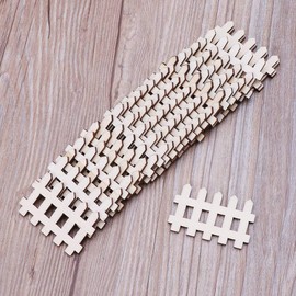 25Pcs Wooden Fence Embellishment, Fence Shaped Wooden Scrapbooking, Wooden Cutouts Wood Ornament for Crafts