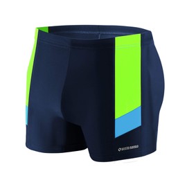 sesto senso Men's Swimming Trunks Tight Competition Waterproof Swimming Trunks M to 4XL Tight Swimwear, Bd 381 Blue