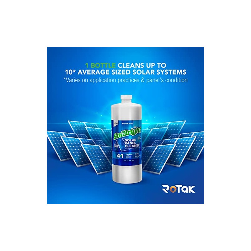 Rotak SolBright 4-in-1 Solar Panel and Window Cleaner Solution For