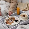 Flexzion Wooden Nesting Trays, Breakfast in Bed Serving Tray with