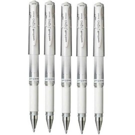 Uni-Ball Impact Gel Ballpoint Pen - White (Pack of 5)