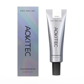 Aokitec 60ml Poly Gel for Nail Extensions Quick Building UV Nail Gel Nail Enhancement Manicure Salon and DIY Nail Art Decoration for Beginners,Professionals and Nail Art Lovers(Diamond Black)