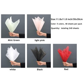 Xshelley Korean Cotton Wrapping Flower Paper Non-Woven Floral Wrapping Paper, 240Sheets Waterproof Pleated Withdrawable Flower Bouquet Lining Paper Flower Shop Supplies Floral Gift Packaging Paper