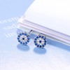 BG&WLing Blue Evil Eye Stud Earrings 925 Sterling Silver Round
