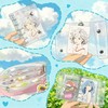 Transparent Girl Sticker Notebook, Removable, A7 Size, 6 Holes, Seal,