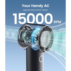 Upgrade High-Speed（15,000 RPM） Portable Handheld Turbo Fan 6000mAh Personal Mini Fan, 4 Speeds USB Rechargeable Powerful Desk Fan for Men Women Kids Gifts, Travel Outdoor Home Essential