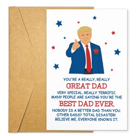 Funny Fathers Day Card from Daughter Son Kids, Funny Dad Gifts from Son Daughter, Humorous Fathers Day Gifts for Stepdad, Husband, Grandpa, Perfect for Father's Day, Birthday Gifts (Best Dad)