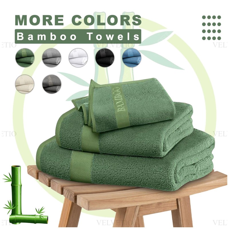 VELVETIO Bamboo Towels - Premium Bath Towels Set of 2