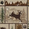 Rustic Cabin Shower Curtain for Bathroom, Forest Bear Deer Wildlife