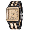 Dentily Wood Watch Rectangle Dial Wooden Watches for Men Quartz