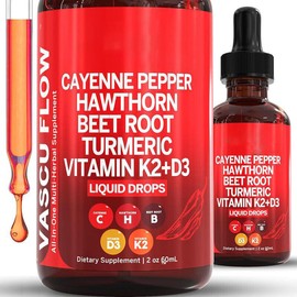 Unbranded Cayenne Pepper Hawthorn Beet Root Turmeric Vitamin K2+D3 Liquid Drops 60ML