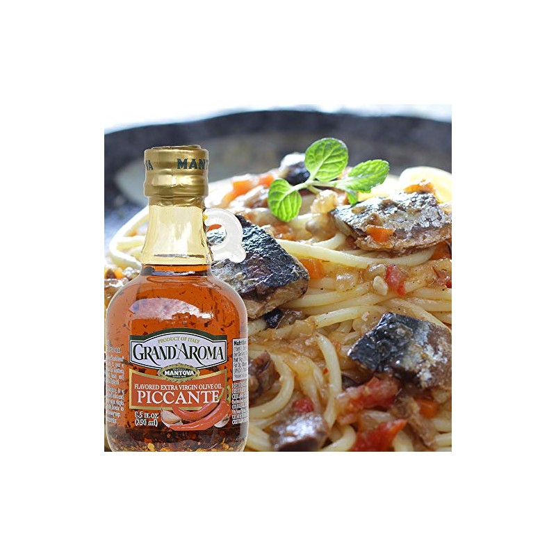 Mantova Grand’Aroma Piccante Flavored Extra Virgin Olive Oil, made in