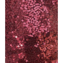 Fancy Textiles Heavy Sequin Sparkly Decorations Material Dress Making Fabric (Burgandy, 1 Meter(pre Cut))