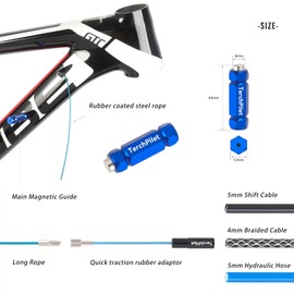 Bike Internal Cable Routing Tool Kit - Effortless Internal Cable Routing - Work with 4-5.5mm Cable Housing, Hydraulic Hose and DI2 E-Tube