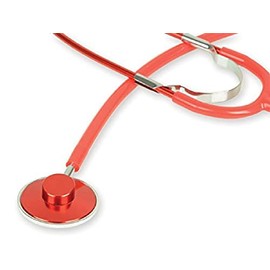 TRAD colour single head stethoscope, red colour, lightweight aluminium frame