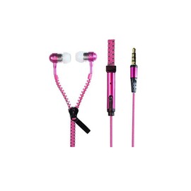 SPRINT4DEALS Wired Earphones with Microphone Headset Stereo Sound Quality Noise Canceling Headphones for Running/Cooking/Gym/Sports (Zip-Rose)