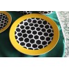White Bee Honeycomb Black Yellow White Dinner Set of 4