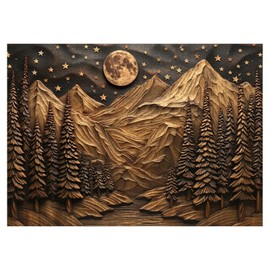 3D Mountain Forest Puzzles for Adults 1000 Pieces, Challenging Nature Plant Tree Scenic Puzzle, Art Landscape Moon River Star Scenery Jigsaw Puzzles