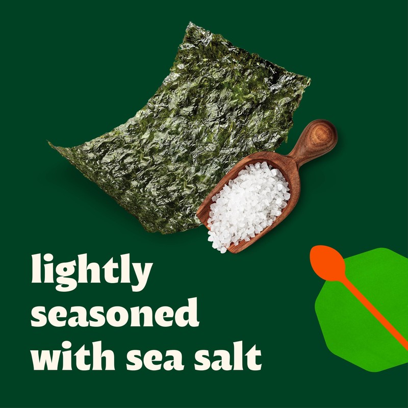Bibigo Seaweed Snack, Sea Salt Flavor, Non GMO, Gluten Free,