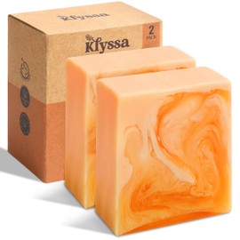Klyssa Klyssa 3.5 ounces*2 Organic Turmeric Kojic Acid Soap Bars- Brighten Skin & Fade Dark Spots | Hydrating & Gentle Care | Antioxidant Protection | Sustainable & Handmade 100g 2 pack