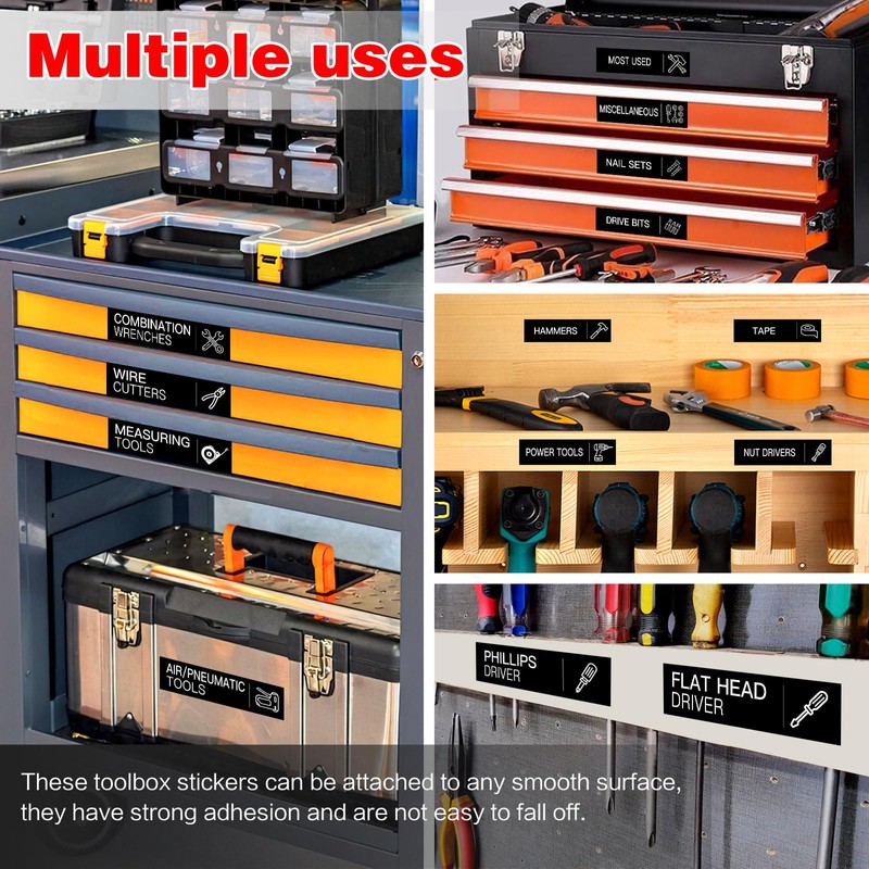 KSIWRE 168 PCS Tool Box Label Stickers, Toolbox Organization Stickers,Tool