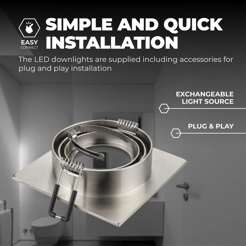 Ledvion Seville LED Recessed Spotlight, Stainless Steel, 5 W, 2700