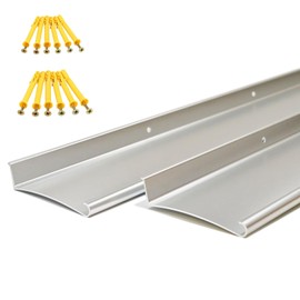 ZEYUE 43.3" L 3.15" W 2PC Aluminum Overhead Drip Cap Guard for Exterior Door & Window, Silver