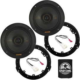 KICKER Speakers 6.5 inch for Ford F-150 2015-2024 Upgrade Kit - Pair of KS Series with Adapters and Harness, Coaxial 6 1/2 Car Audio Rear Door Speaker KSC650, 51KSC6504