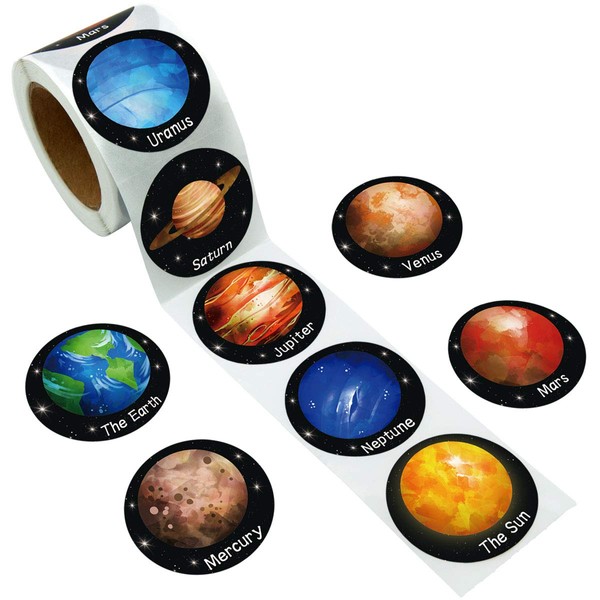 Solar System Sticker for Kids Realistic Planet Outer Space for Educational Decorations Supplies 200Pcs Per Roll