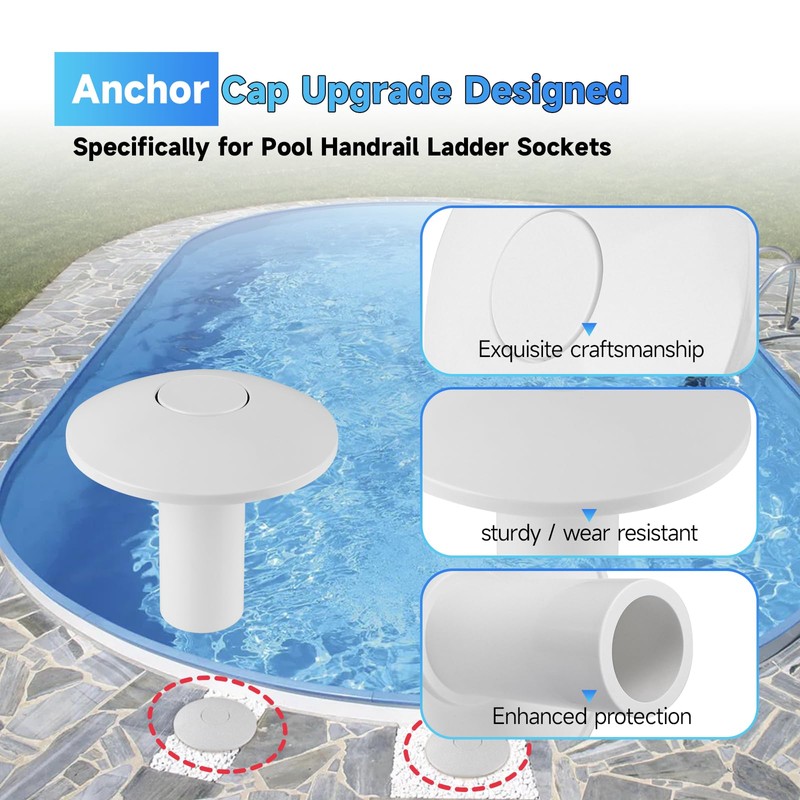Pool Anchor Sockets Cover, Designed to Fill and Cover The