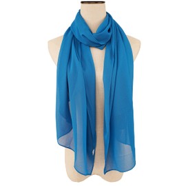 YOUR SMILE - Chales ligeros y transpirables, de color sólido, de gasa suave, a la moda, a prueba de sol, Azul, 27''x70''