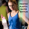 A1U Translucent Printed Plastic Water Bottles with Snap Lids, Assorted