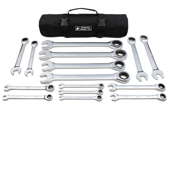 Jaeger 15pc Inch TIGHTSPOT 90-Tooth Ratcheting Wrenches MASTER SET -