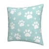Cute Dog Paws Mint Green Throw Pillow Covers Set of