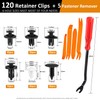 125-Piece Universal Car Fastener Kit - Push Retainer Clips Set