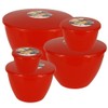 Just Pudding Basins Red Space Saving Set of Plastic Steam