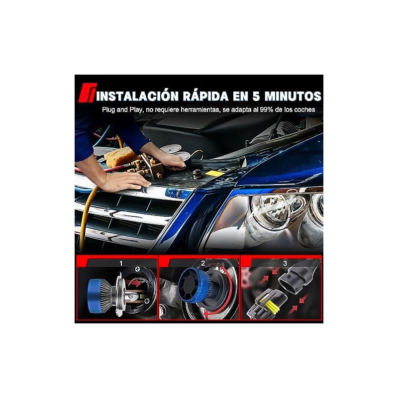 H4 HB2 9003 LED Faros para Carro, 160W 26000LM