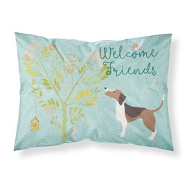 Caroline's Treasures BB7601PILLOWCASE Welcome Friends Beagle Fabric Standard Pillowcase Lightweight Super Soft Easy Care Decorative Artwork Pillowcase, Standard