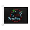 It's 5 o'clock Somewhere Black NAUTICAL Flag 18'' x 12''
