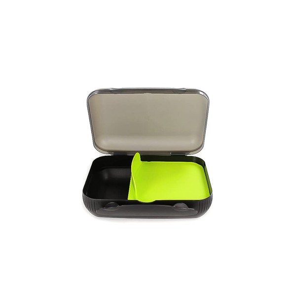 Tupperware To Go 30915, Contenitore Porta Pranzo Con Separatore, per Sandwich, Colour: Nero/Verde Lime